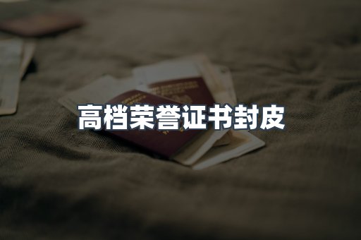高档荣誉证书封皮